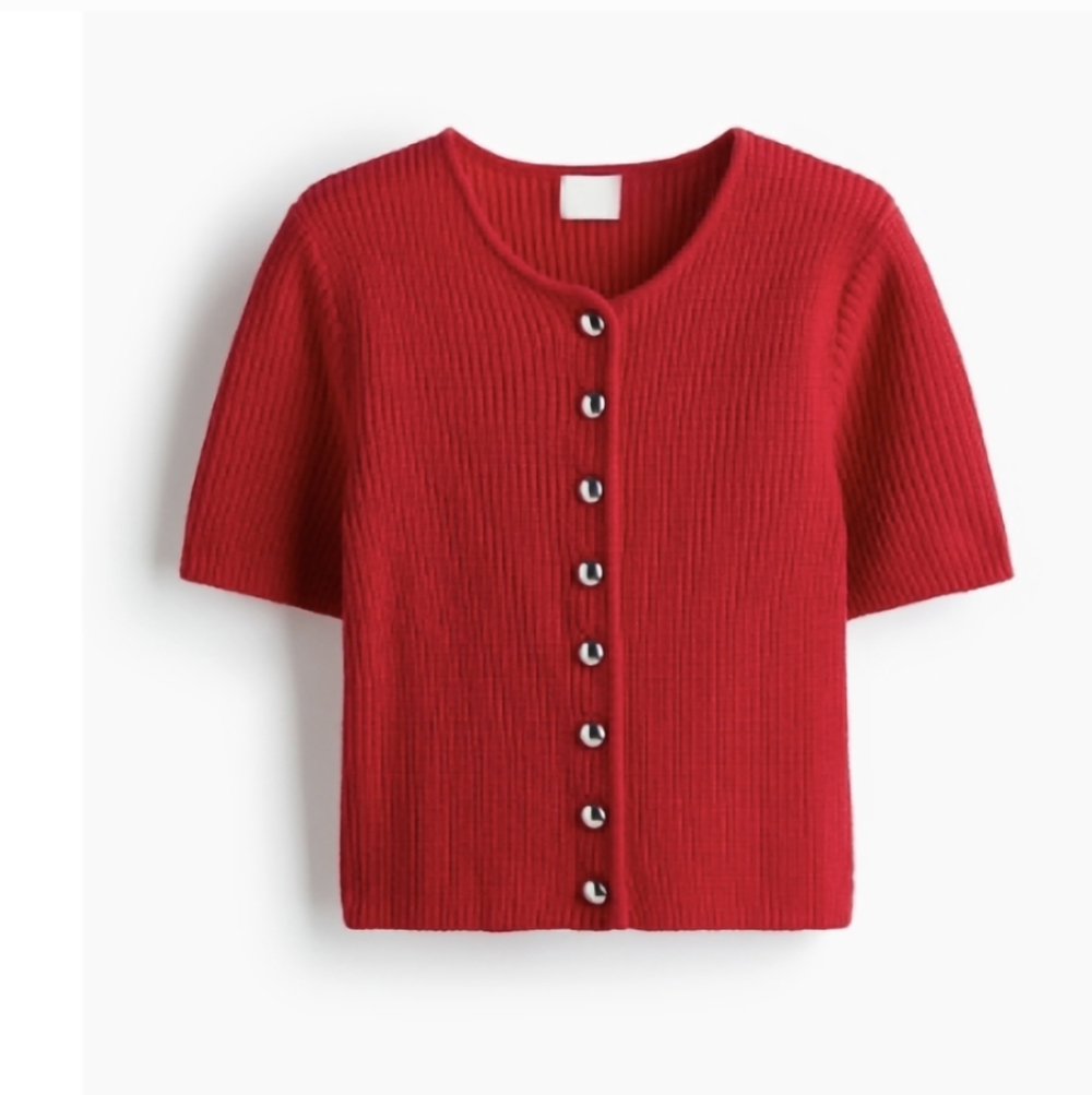 Short-Sleeved Cardigan - S